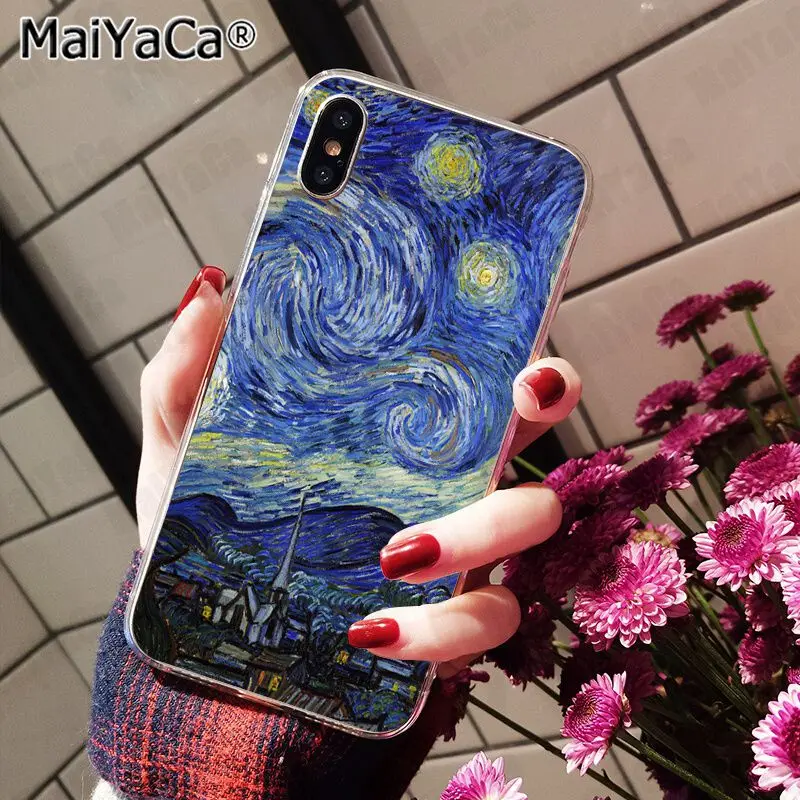 Чехол MaiYaCa для iphone 11 pro X 5S XR SE 8 plus 6 7 8 6s plus, чехол с изображением солнца Ван Гога, цветов, палитры, чехол XS MAX