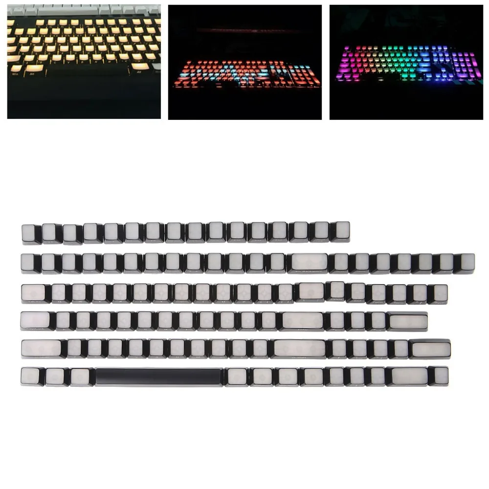 

OPEN-SMART RGB Front Side Printed Backlit Keycaps 104 ISO ANSI Layout Backlit OEM Keycaps For Corsair k65 Razer 87/104 Logiech