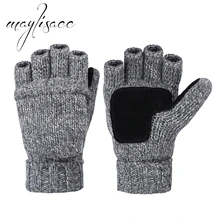 Maylisacc Лидер продаж вязаное изделие загнуть перчатки зимние теплые варежки перчатки-варежки зима без пальцев Половина-палец водительские перчатки