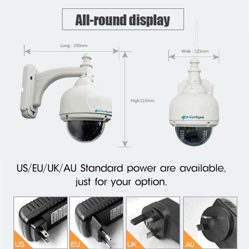 SunEyes SP V706W Беспроводная купольная Поворотная ip камера наружная 960 P/1080 P HD с 2 8 12 мм