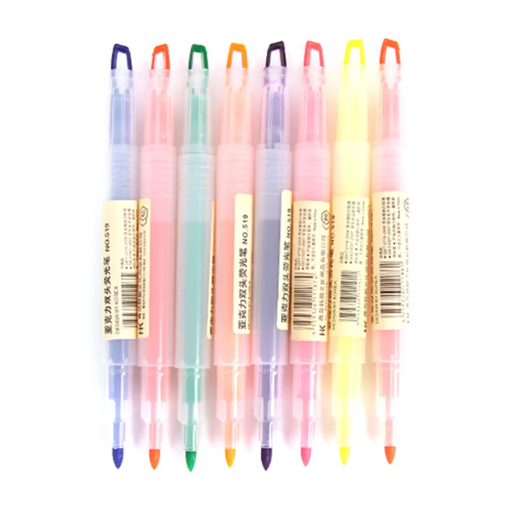

2019 Double head color highlighter acrylic plastic children brush painting graffiti watercolor pen