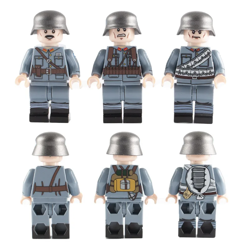 Военный солдат WW2 Minifigs Строительные блоки Набор немецкая армия шлем оружие стрелы совместимые части игрушек подарки для детей D097