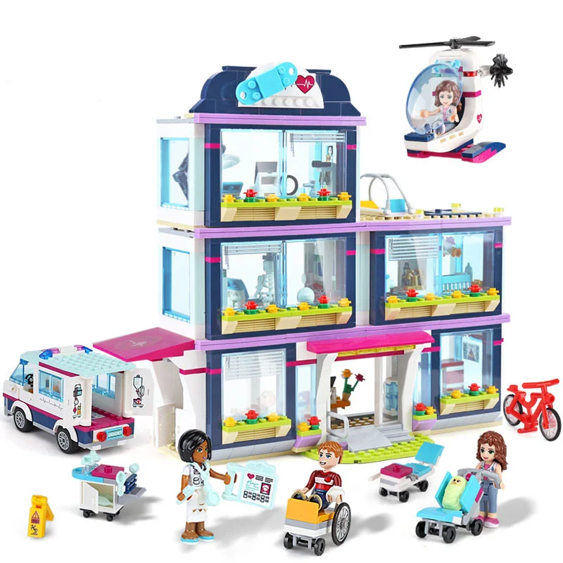 

Lele 932pcs Heartlake City Park Love Hospital Girls Friends Building Blocks Compatible LegoINGlys Friends 41318 41085