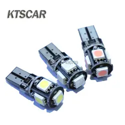 100 шт./лот T10 5 SMD 5050 Canbus Ошибок Освещение W5W 194 5smd лампочки Нет ошибки OBC белого и синего цвета красный розовый зеленый