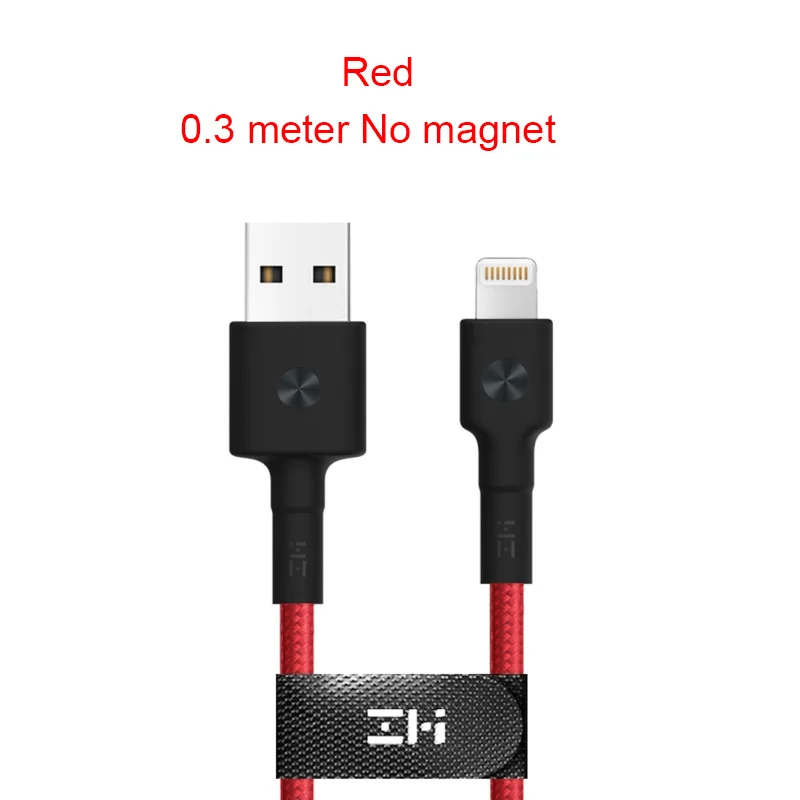 Usb-кабель Xiaomi ZMI Lightning для iPhone X, 8, 7, 6 Plus, кабель type-C, кабель для зарядки и передачи данных для OnePlus, магнитный кабель для зарядки, 1 м, 2 м, 0,3 м - Цвет: 0.3 Meter lighting-R