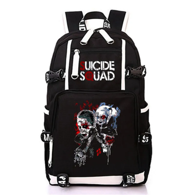 Cartoon DC Comics Suicide Squad Backpack Bag Harley Quinn The Joker Notebook Backpack Knapsack Trav