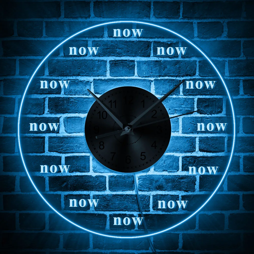 1Piece Modern Design 3D Wall Clock On The Wall The Time is Now Funny