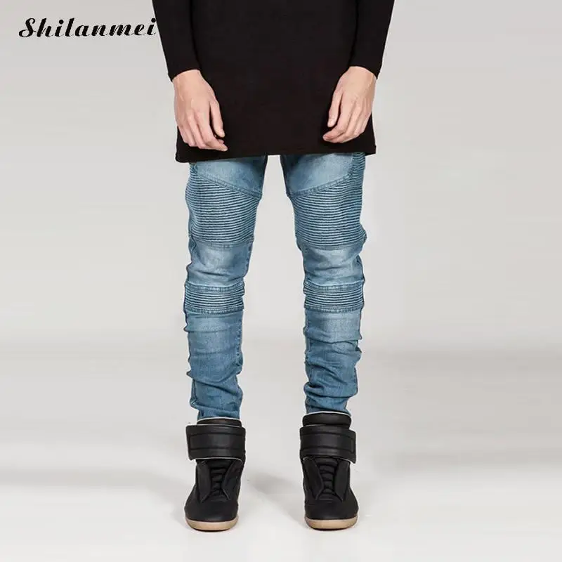 Men Jeans 2017 Ripped Men Denim Pants Hip Hop Long Distressed Biker Jeans Homme Trousers Destroyed Black Calca Jeans Masculina