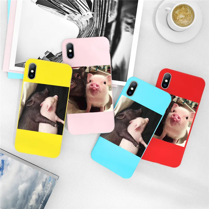 Moskado Cartoon Animal Phone Case For iPhone XR XS Max X 8 7 6 6S Plus 5 5S SE XS Cute Pig Giraffe Soft TPU Silicone Back Cover