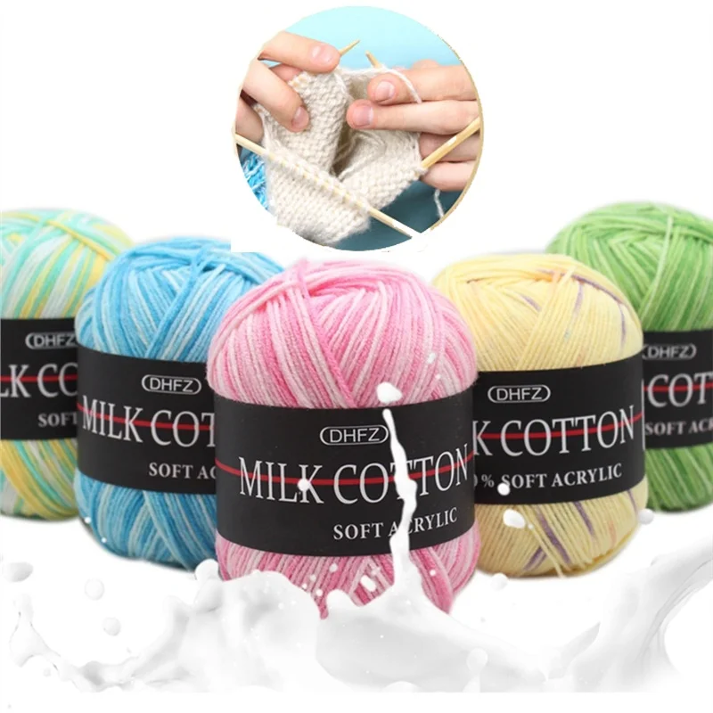 400g/set High Quality Warm Diy Milk Cotton Yarn Baby Wool Yarn For Knitting Children Hand