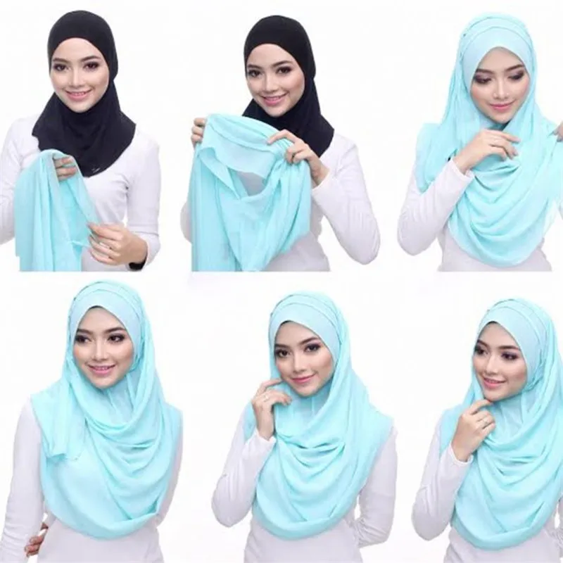 women plain instant cotton jersey scarf Head hijab wrap solid color shawls foulard femme muslim hijabs store ready to wear