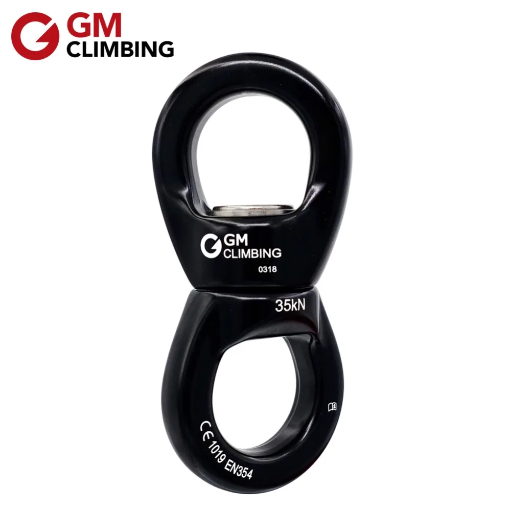 GM CLIMBING 30kN Micro Rotator Climbing Rope Swivel and 24kN D Locking Carabiner for Climbing Arborist Backyard Swing