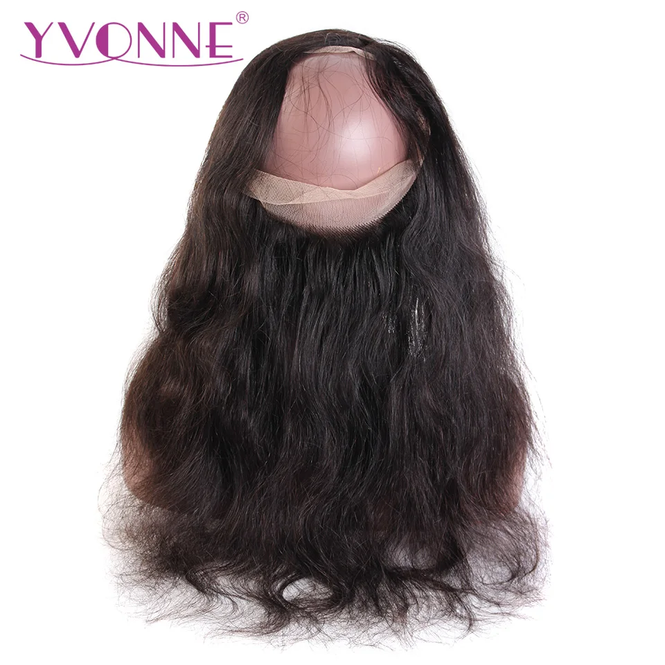 

YVONNE Transparent 360 Lace Frontal Brazilian Virgin Body Wave Human Hair With Adjustment Natural Color
