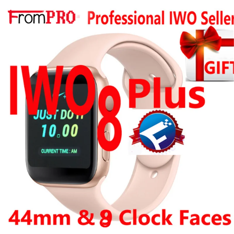 

FROMPRO IWO 8 PLUS 44mm Watch 4 Heart Rate Smart Watch case for apple iPhone Android phone IWO 5 6 upgrade NOT apple watch