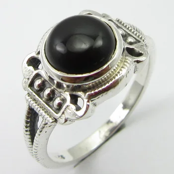 

Round Black Onyx Ring Size 8 Women's Jewelry Unique Designed