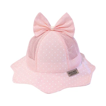

Summer Baby Girls Toddler Cartoon Rabbit Printed Bowknot Bucket Hats Caps Reversible Sun Headwear