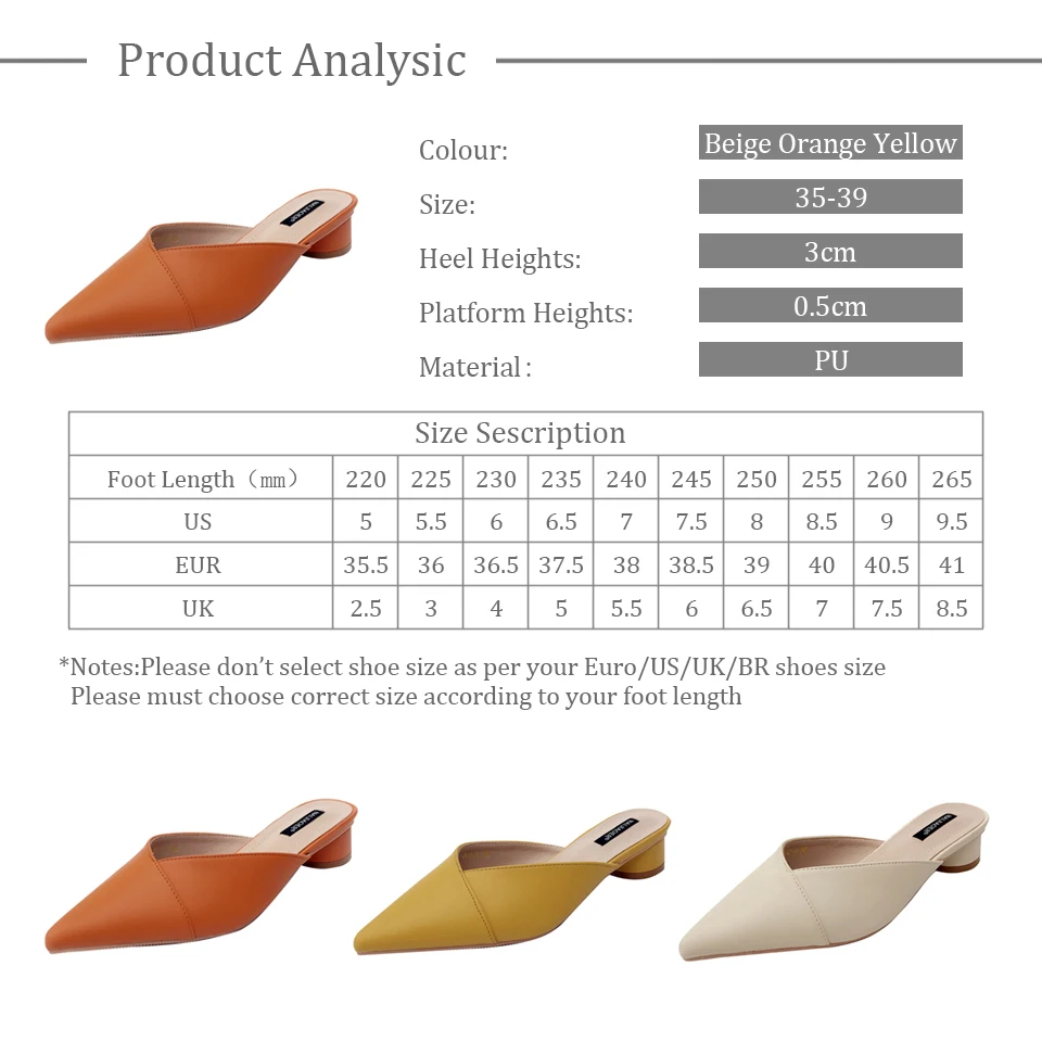 Женские шлепанцы с острым носком без шнуровки; обувь без задника; модная повседневная обувь на низком каблуке; супер мягкая обложка с круглым носком; корейский стиль; Размеры 35-39