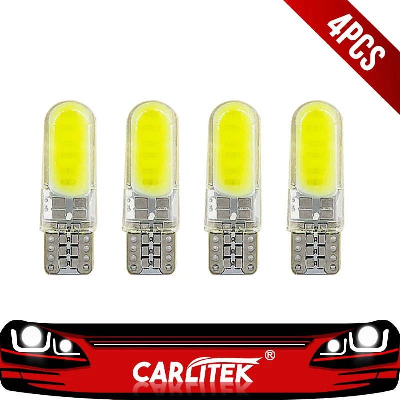 

CARLitek 4pcs Led T10 W5W 194 Car Light Bulbs Clearance Lights Plate Led Reading Turn Signal Lamp Interior Light 5W 12V 800LM