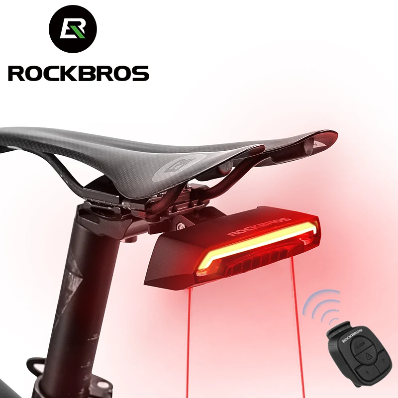 

ROCKBROS Bike Rear Light Wireless Remote Control Seatpost Tail Light Waterproof Safe Warning Flashlight Lantern For MTB Bicycle