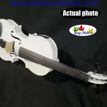 Красивые белые цвета 4 строки 4/4 электрический скрипка+ Акустическая скрипка#7684