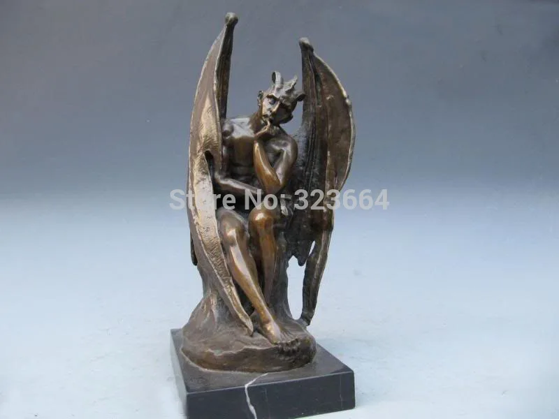 

Greece myth The Prince Of Darkness Satan Marble Pure Bronze Statue
