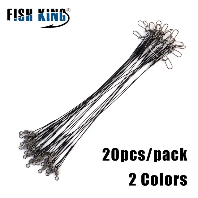 Best No1 Fishing Leash Stainless Steel Wire Leader Fishing Lines cb5feb1b7314637725a2e7: black 16cm|black 20cm|black 25cm|green 16cm|green 20cm|green 25cm