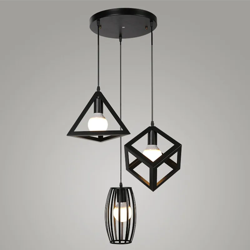 Современные подвесные светильники для столовой черный кафе hanglamp гладить Ретро