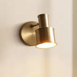Европейский прикроватная тумбочка для светодио дный спальни закрытый медный светодиодный настенный светильник Современный простой