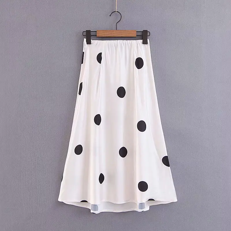 Горячая Распродажа маленькая Джозеф 38-6030 Европейская и американская мода имитация шелковой волнистой юбки в горошек
