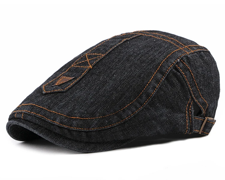 [AETRENDS] Мужские шляпы премиум-класса из джинсовой ткани Гэтсби Newsboy берет таксиста кепки для охоты и вождения Z-6592