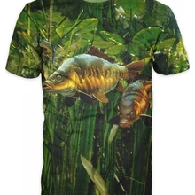 Модная стильная футболка с 3D принтом крутая Мужская футболка с 3D рыбкой Хобби Футболка с карпом большого размера в стиле хип-хоп