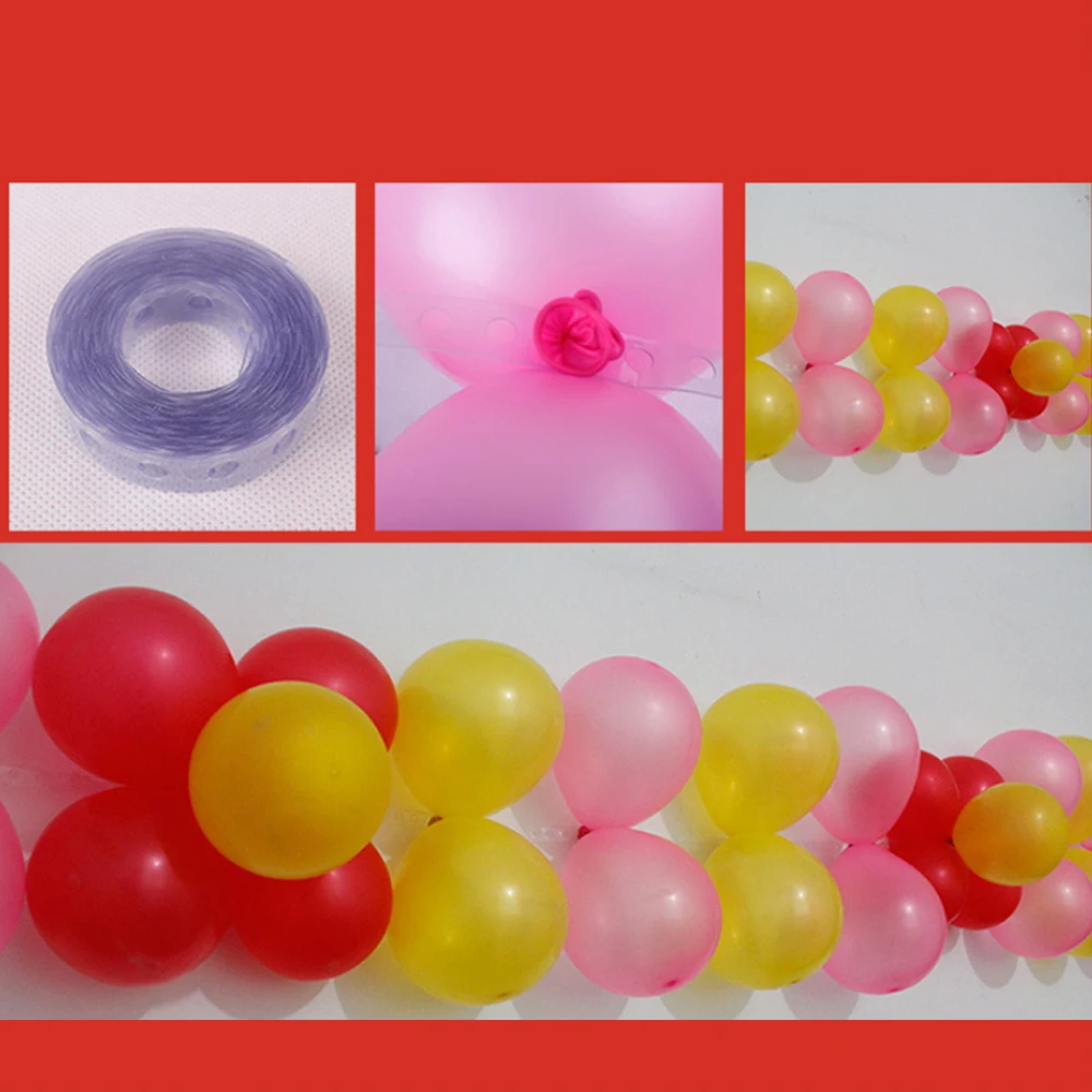 1 Pc Plastic Rubber Chain Balloon Fixing Tool Single Hole Strip