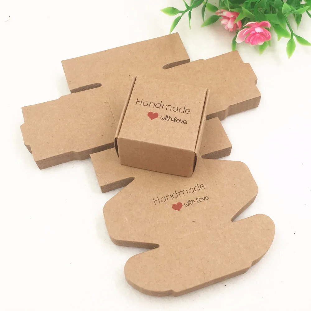 Download 50pcs 4x4x2.5cm Brown Packaging Kraft Paper Box For Candy\Cake\Jewelry\Gift\chocolate\Party ...