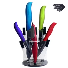 Xyj 6-piece set cuchillo de cerámica cuchillos de cocina de hoja negro 3, 4, 5, 6 pulgadas + pelador con cuchillo bloque mejor sharp sharp herramienta de cocina