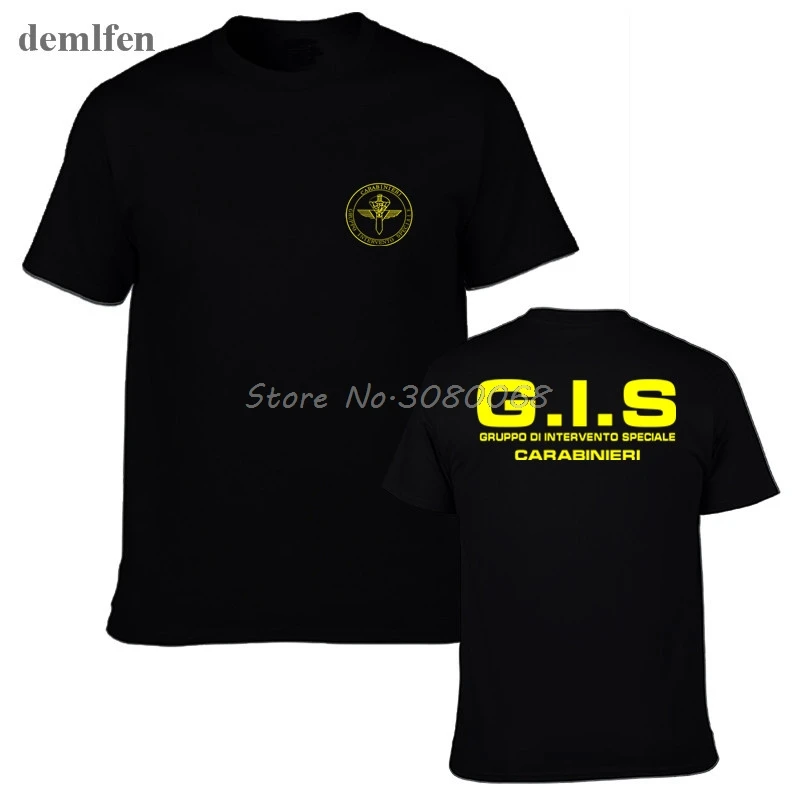 

Fashion Police GIS Gruppo Di Intervento Speciale Swat Italian Special Forces Tshirt Men Harajuku Print Cotton O-Neck T-shirt Tee
