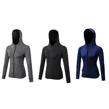 Женская спортивная рубашка с длинным рукавом шляпа+ молния футболки для бега спортивные рубашки для бега спортивная одежда