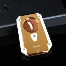 Cohiba цельная сталь Позолоченные Двойные лезвия резак для сигар режущий аксессуар для сигар