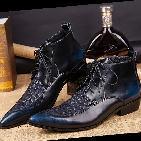 

Fashion Men Ankle Boots Formal Shoes For Business Wedding Party Prom Shoes Men Pointed Toe Casual Boots