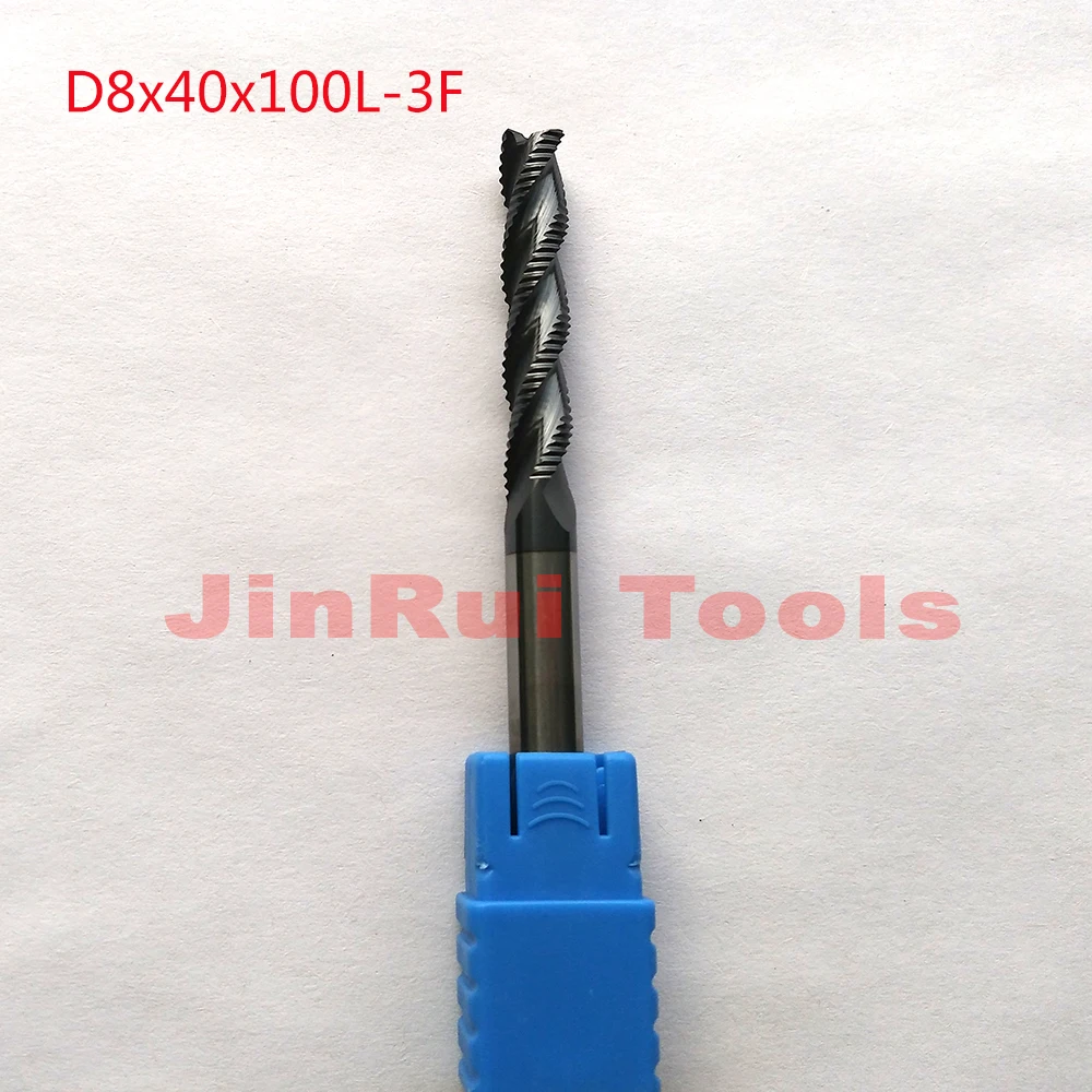 

1pc 8mm D8*40*D8*100 HRC45 3 Flutes Solide Carbide Roughing End Mills CNC router bit milling cutter Tools knife fresa