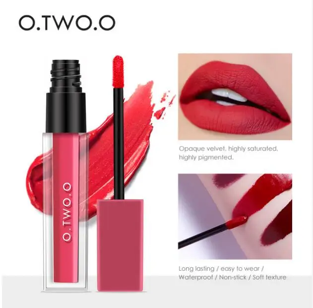 O.TWO.O Матовая Помада Жидкая Водонепроницаемый Long Lasting Lipstick матовый блеск для губ