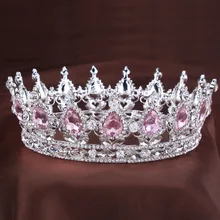 Princesa tiara Cristalina de la vendimia Rosa Del Rhinestone Boda Joyería Nupcial Del Pelo Accesorios Para el Cabello de la Reina Del Desfile de Tiaras y Coronas