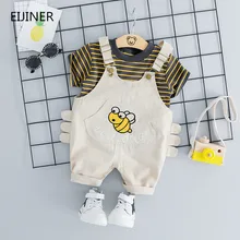 Одежда в полоску для маленьких мальчиков лето г. Новые модные стильные хлопковые комплекты одежды для девочек, рубашки+ брюки детская одежда для мальчиков