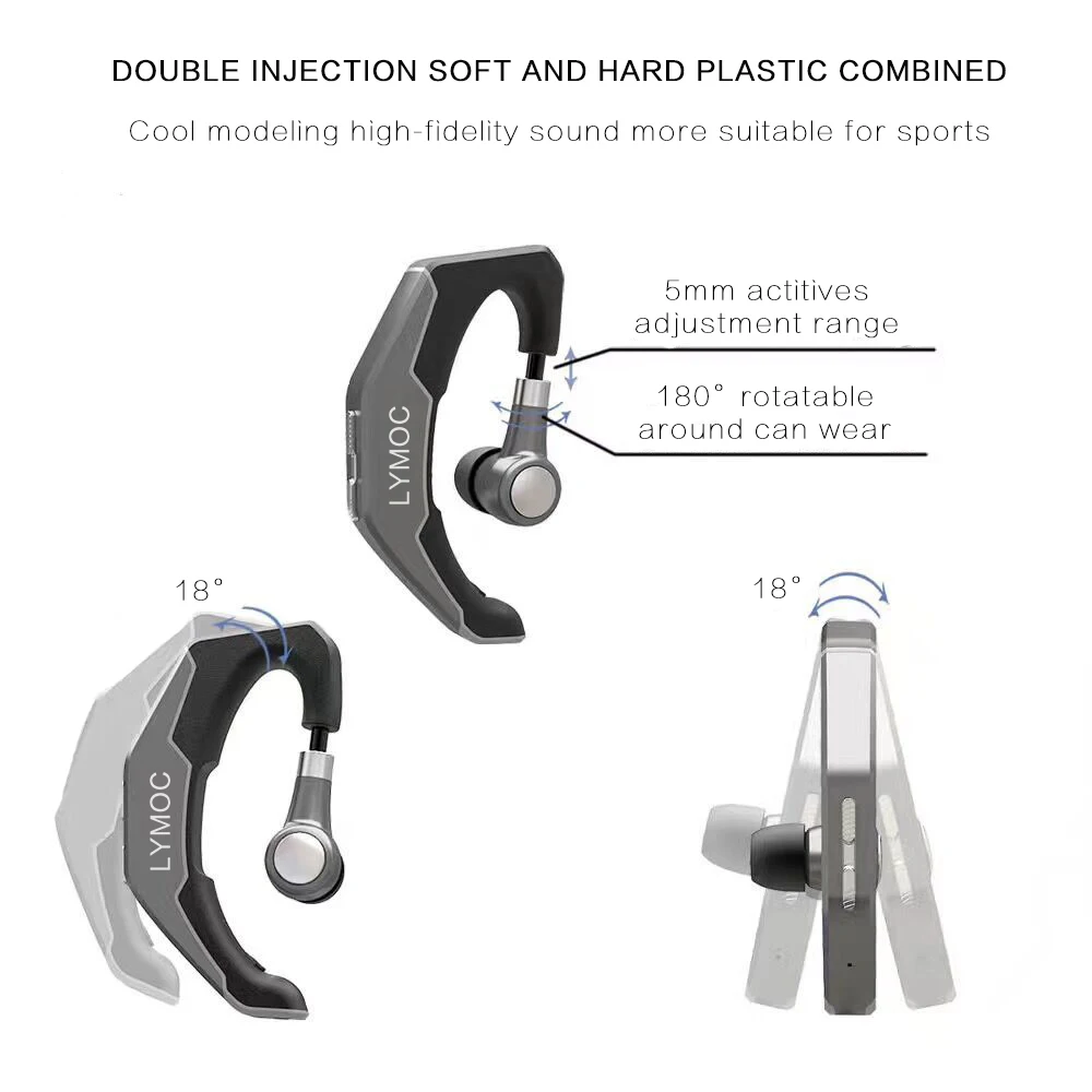 LYMOC Q3 Upgrade Bluetooth Headsets Car Sport Wireless Earphone HD MIC Handsfree Phone headphone Ride Motorcycle Bike for iPhone