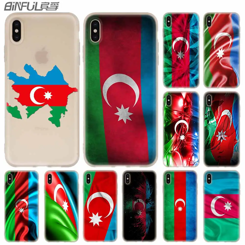 Чехлы для телефонов силиконовый мягкий чехол iPhone 11 Pro X XS Max XR 6 6S 7 8 Plus 5 4S SE Flag azerbaian