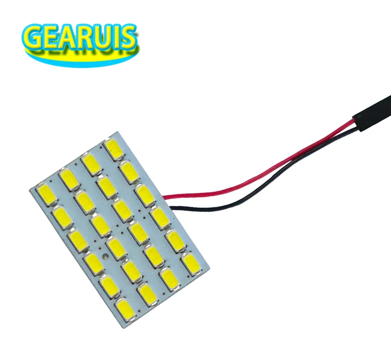 

100set Festoon dome light 24SMD 5630 24 smd LED Car Interior roof panel reading Auto with t10 ba9s festoon adapter light 12v