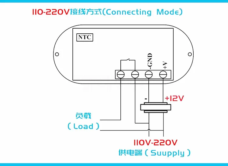 12V 10A цифровой Температура контроллер светодиодный Дисплей термостат регулятор+ 100 см NTC Сенсор