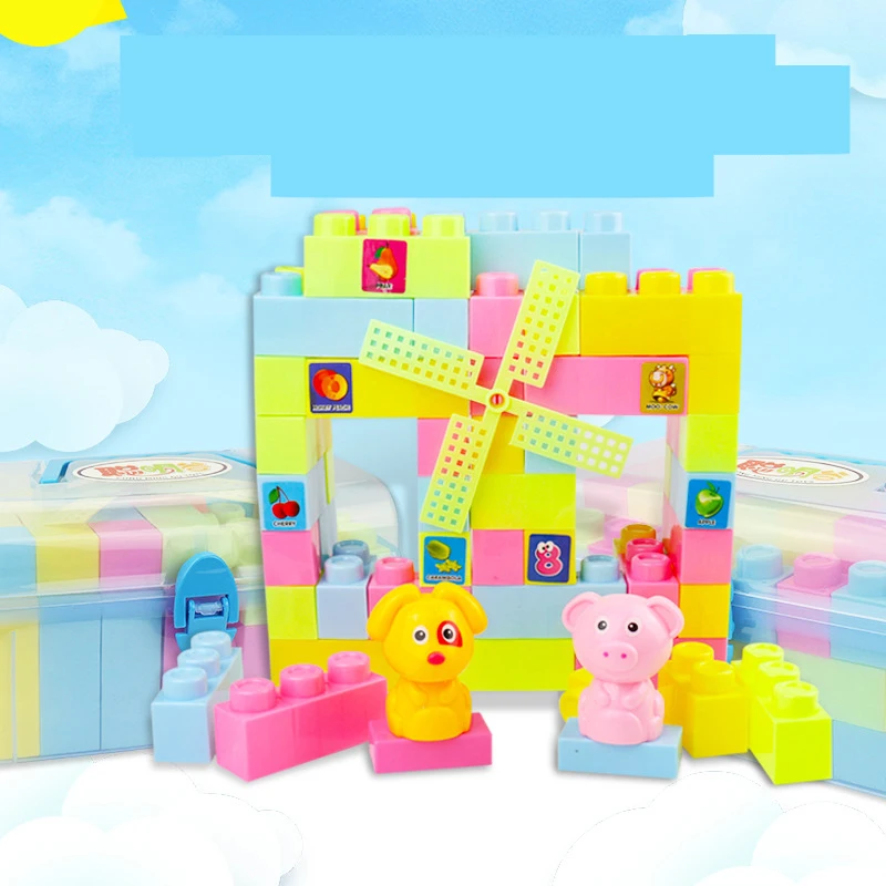 Hzirip большие частицы модель строительные блоки игрушки DIY с ветряной мельницей
