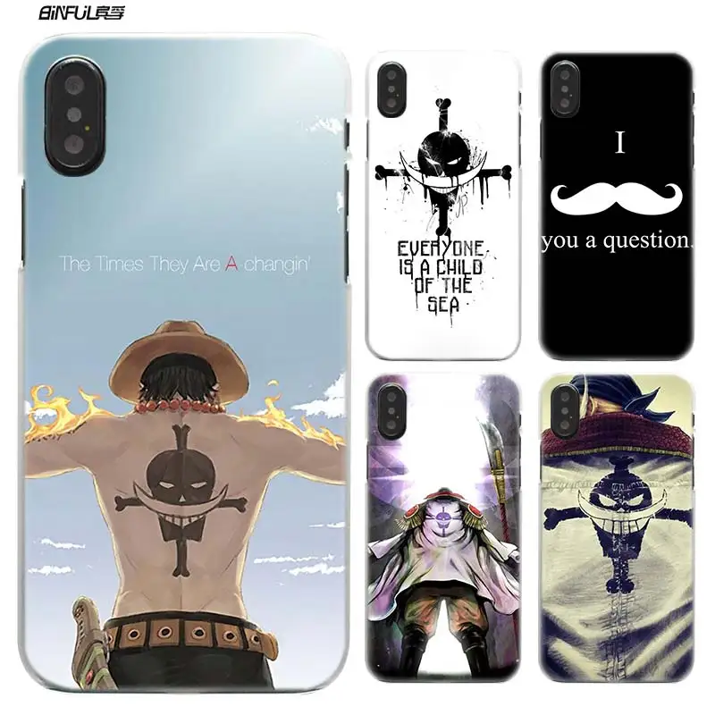 

One piece White beard Hard Plastic for iPhone XS Max XR X 10 7 8 6 6S Plus 5S SE 5 4S 4 5C Clear phone Case Cover Coque