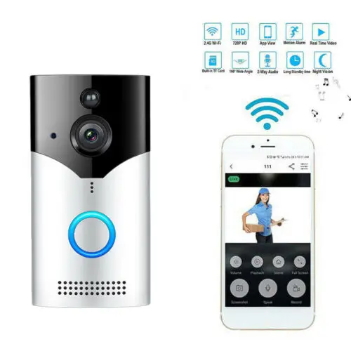 Wireless Smart WiFi T�rklingel IR Video Visual Ringkamera Intercom Home Security