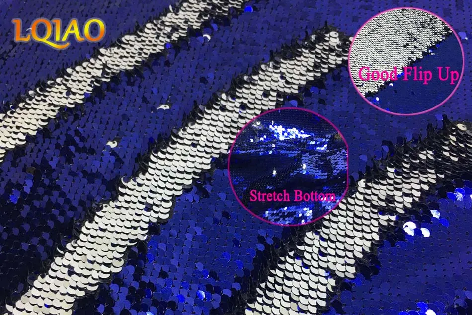 Dark Blue Silver Sequin Fabric-Color Card